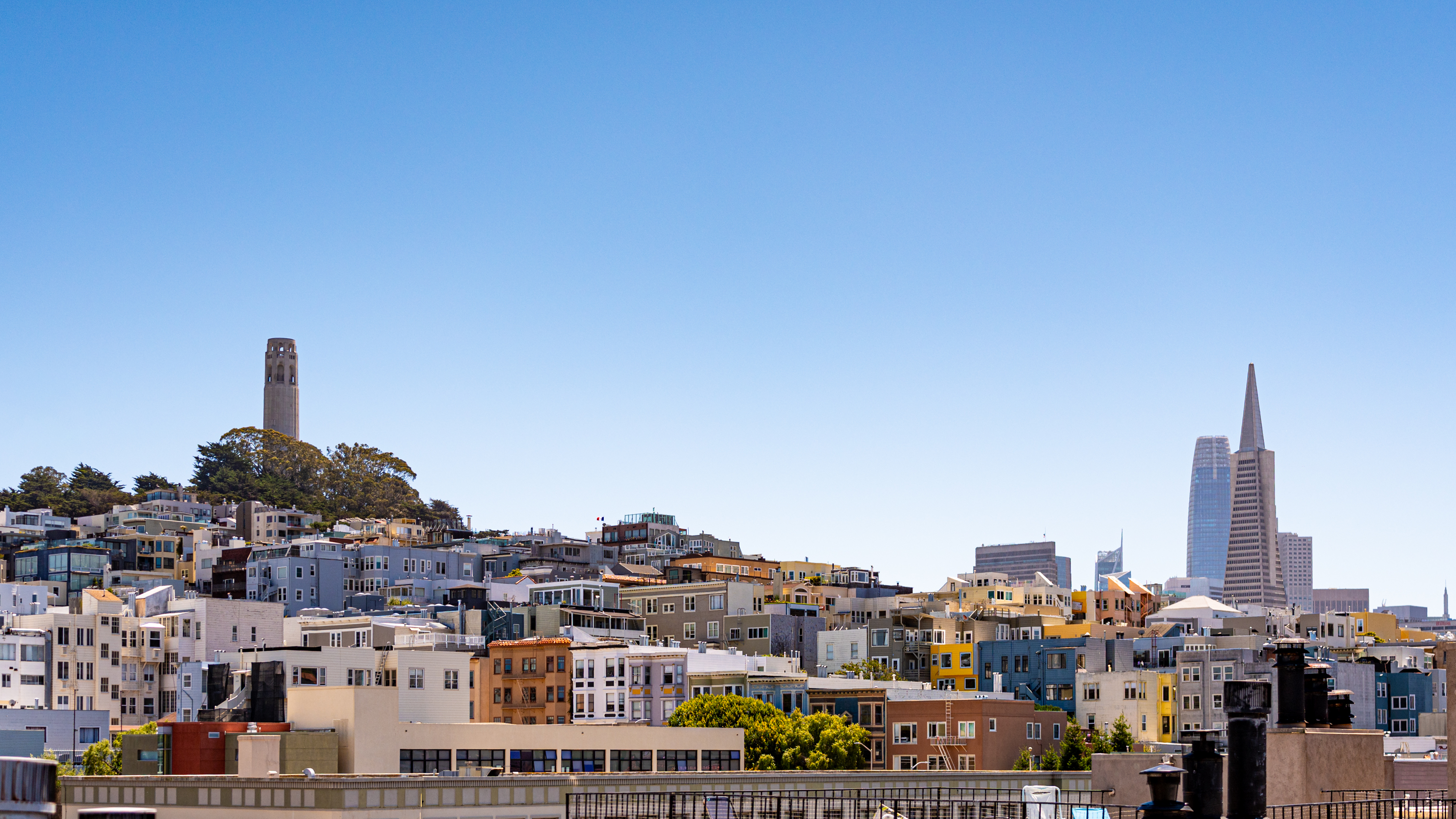 Coit Tower and Transamerica